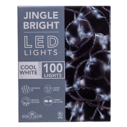 100L CW LED WH WIRE JINGL BRIT