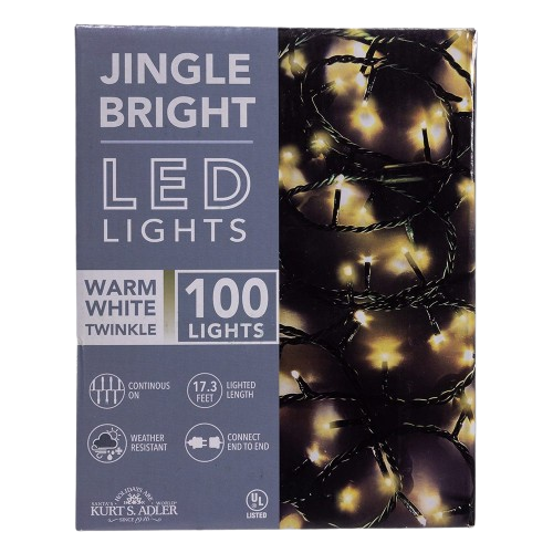 100L WARM WHITE TWINKLE LED GR WIRE JINGLE