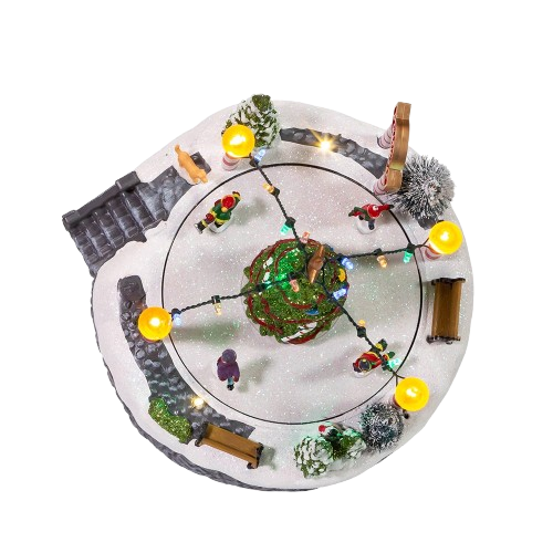 7"B/O MSCL LED ICE RINK W/TREE