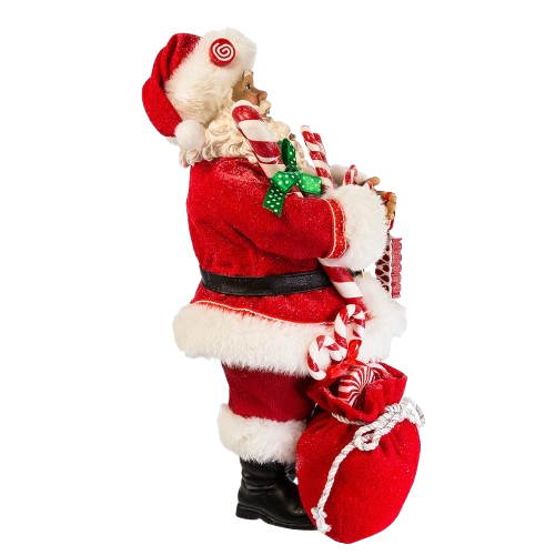 10.5"SANTA HOLDING CHRISTMAS CANDY WBOTH ARMS WCAN