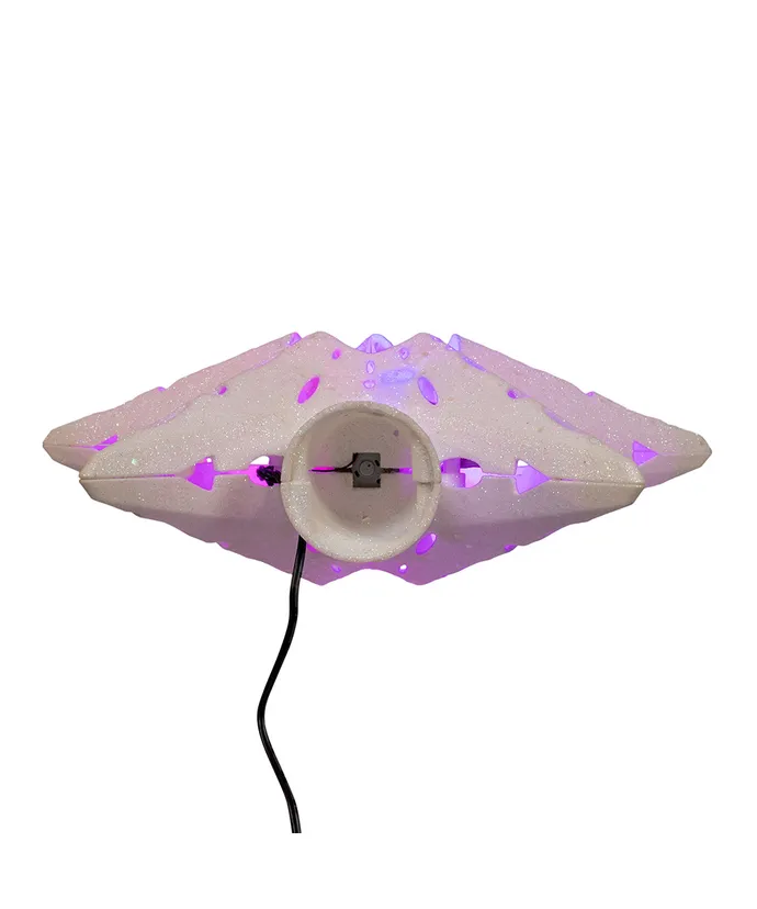 12.2" PRE-LIT WHITE GLITTER IRIDESCENT STAR TREETOP