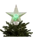12.2" PRE-LIT WHITE GLITTER IRIDESCENT STAR TREETOP