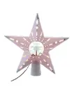 12.2" PRE-LIT WHITE GLITTER IRIDESCENT STAR TREETOP