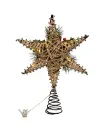 13.5" 6PT RATTAN STAR TREETOP W/HOLLY BERRIE