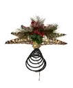 13.5" 6PT RATTAN STAR TREETOP W/HOLLY BERRIE