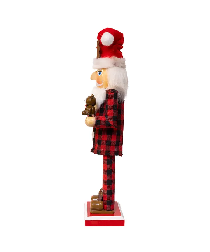 15" SANTA WIHT RED PAJAMAS NUTCRACKER