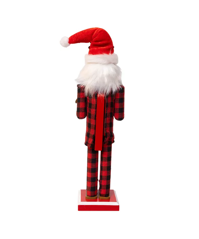 15" SANTA WIHT RED PAJAMAS NUTCRACKER
