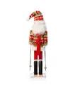 15" SKI SANTA WITH CHRISTMAS SWEATER NUTCRACKER
