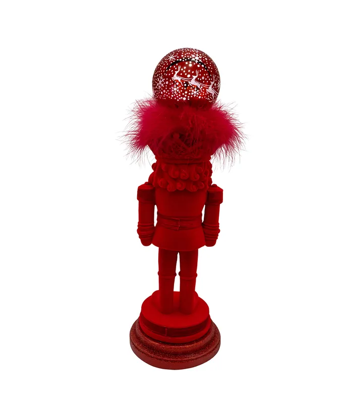 20" HOLLYWOOD NUTCRACKERS BATTERY OPERATED MUSICAL LIGHTED FLOCKED RED 