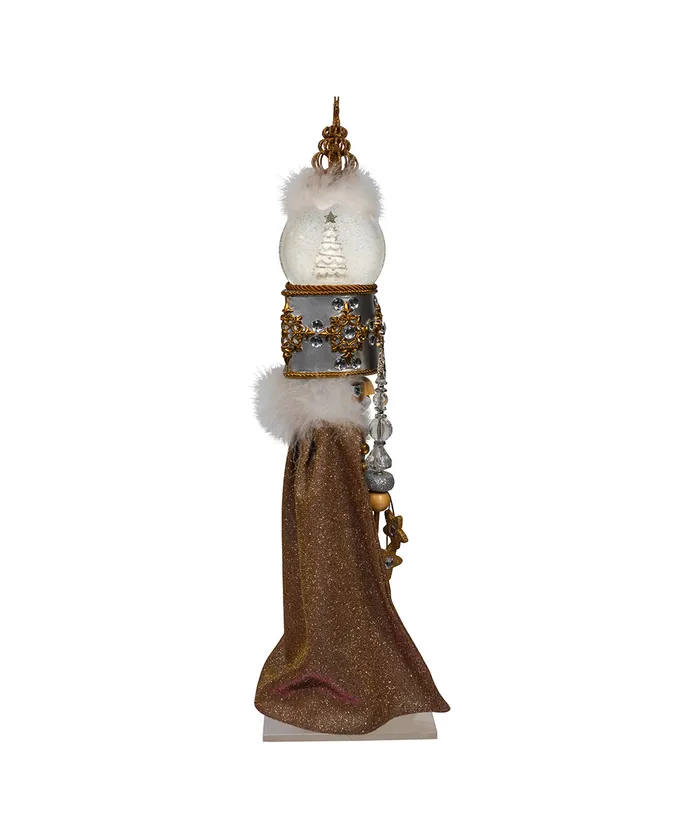 22" HOLLYWOOD NUTCRACKER MUSICAL  GOLD & SILVER NUTCRACKER WITH WATER GLOBE
