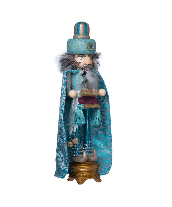 18"HOLLYWOOD TURQUOISE KING NUTCRACKER