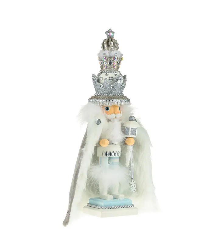 18"HOLLYWOOD WHITE FUR KING NUTCRACKER