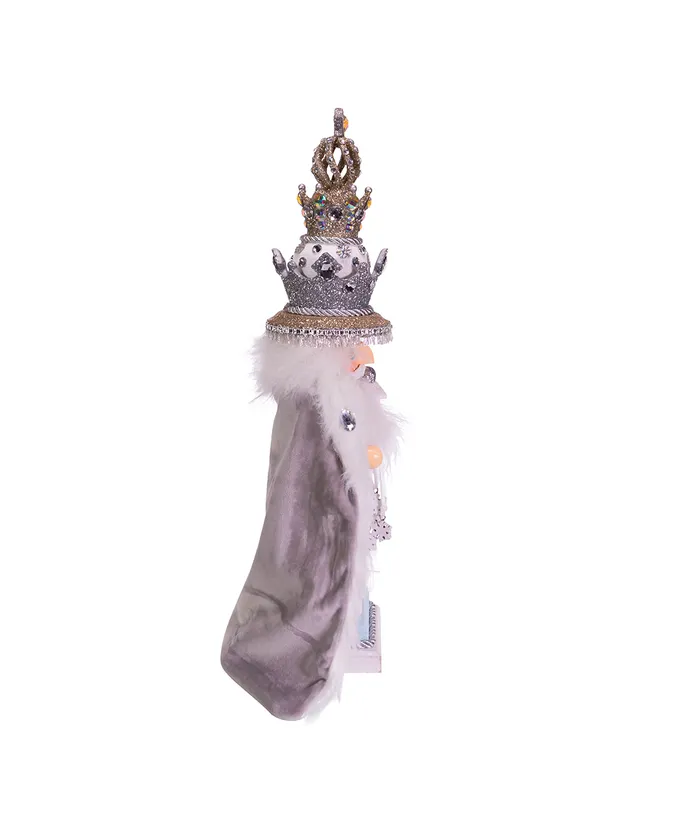 18"HOLLYWOOD WHITE FUR KING NUTCRACKER