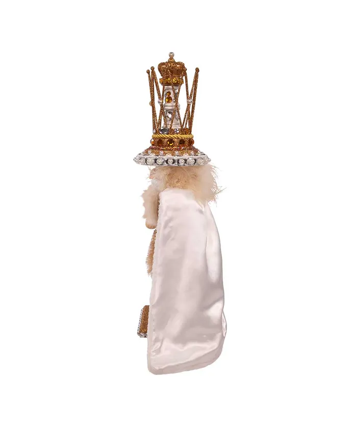 18.5"HOLLY WOOD GOLD GEM KING NUTCRACKER.