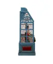 8.375" BATTERY OPERATED USB LED LIGHTED CHRISTMAS SHOP WITH SPINNING GLITER WATER 