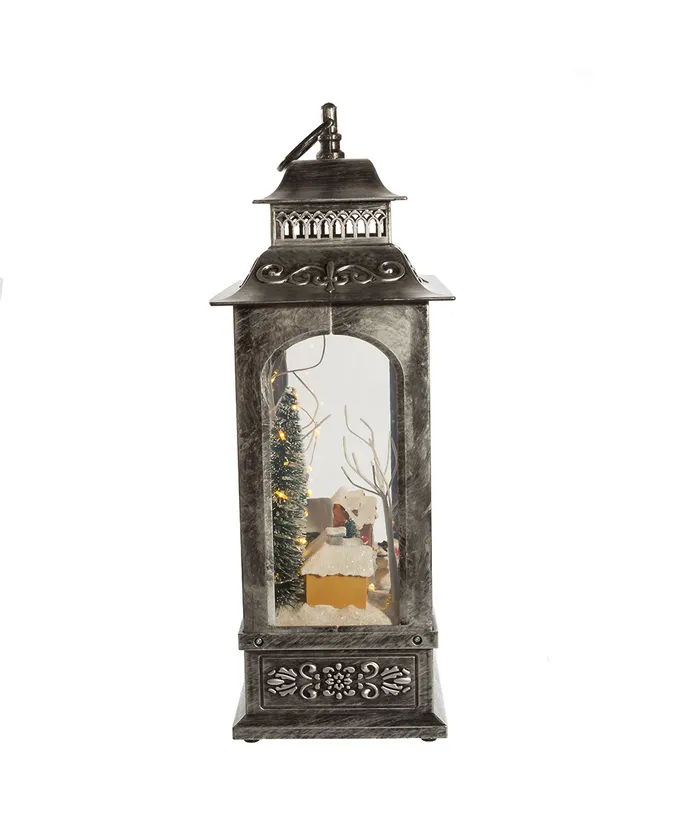 15" BATTERY OPERATED LED MUSICAL CHRISTMAS VILLAGE LANTERN 