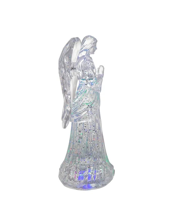 10.5" BATTERY OPERATED LED LIGHT UP ANGEL WITH WATER