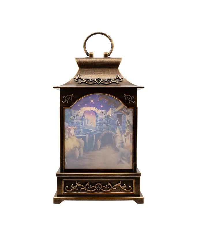 11´´B/O LIT NATIVITY WATER LANTERN