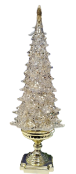20"LED/BTY/TMR USB ACRYLIC TREE ON PEDESTAL