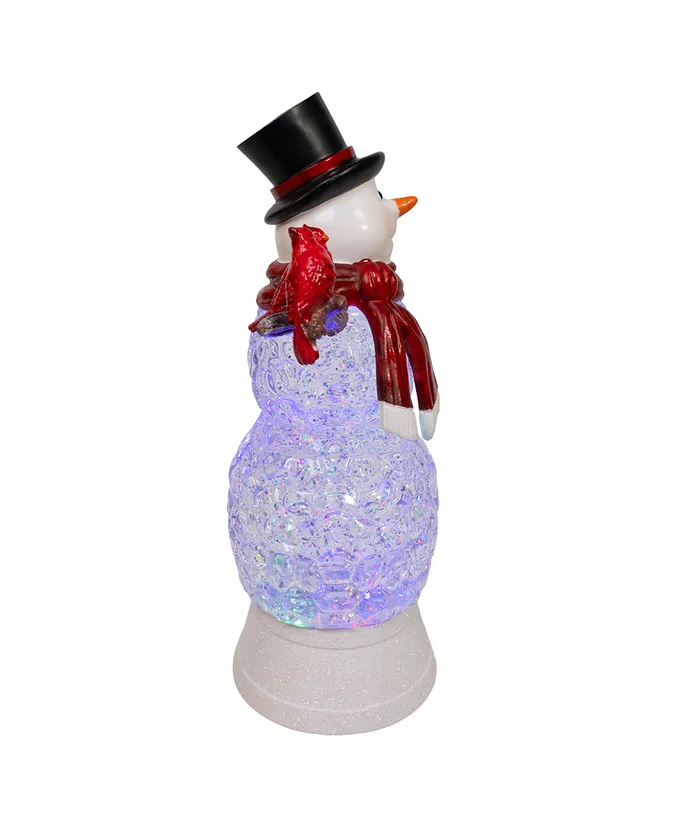 11.42" BATTERY OPERATED LED LIGHTED SNOWMAN  LANTERN 