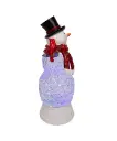 11.42" BATTERY OPERATED LED LIGHTED SNOWMAN  LANTERN 