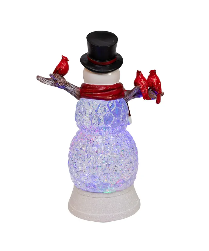 11.42" BATTERY OPERATED LED LIGHTED SNOWMAN  LANTERN 