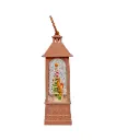 8.37" BATTERY OPERATED USB LED LIGHTED GINGERBREAD & TREE SCENE WATER LANTERN 