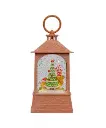 8.37" BATTERY OPERATED USB LED LIGHTED GINGERBREAD & TREE SCENE WATER LANTERN 