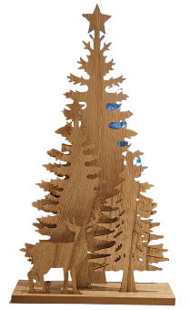 17"H B/O LIGHTED LASER CUT TREE TABLETOP DECOR