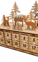 17.7"L B/O LIGHTED LASER CUT WOOD HOLIDAY VILLAGE SCENE ADVENT CALENDAR