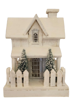 14.4"H B/O LIGHTED WOOD HOLIDAY HOUSE / INDIVIDUAL 