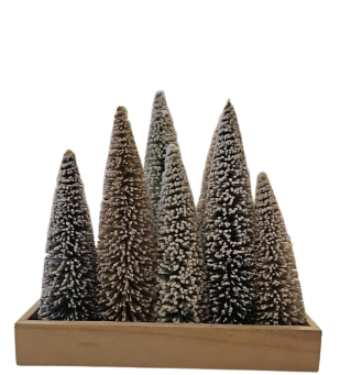 10"LED/BTY/TMR SNOWY PVC TREE GROVE/CRATE