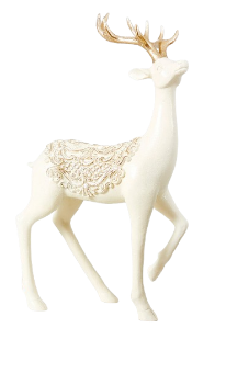 11.5" RESIN DEER W/SCROLL SADDLE INDIVIDUAL 