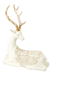 11.5" RESIN DEER W/SCROLL SADDLE INDIVIDUAL 