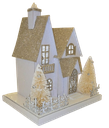 9" LED/BTY TMR CRDBRD SNOWY LANE HOUSE