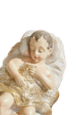 7-18´´WHITEWASH NATIVITY W/GOLD TRIM SET/9´´