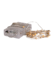 16.3' Battery Operated 50-Light Classic White Superbright LED Silver Wire Light Set In PDQ