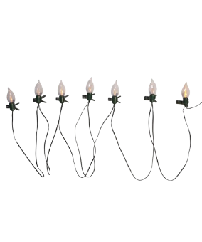 10.5' Battery-Operated 7-Light Flicker Flame LED Light Set With Clips