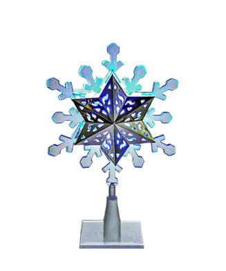 9"ROTATING BLUE & WHITE LED SNOWFLAKE TREETOP 