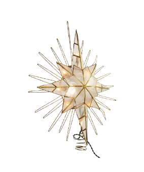 10L 14" GOLD GLITTER BETHLEHEM STAR TREETOP