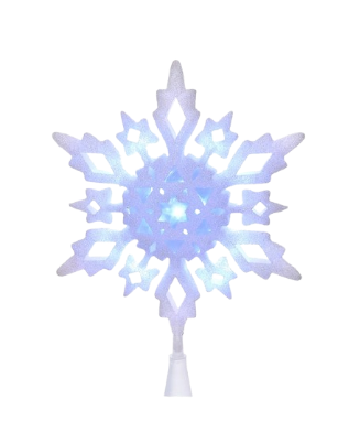 10´´COOL WHT LED GLTR SNWFLK TREETP