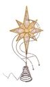 17" Pre-Lit Gold Glittered 8-point Star Treetop