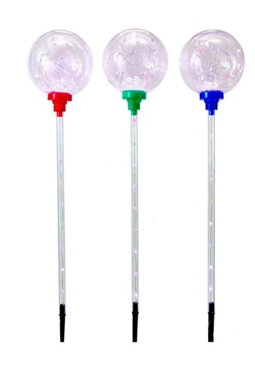 25X6"UL 135/L 3PC GLOBE YARD STAKE SET WMULTI 