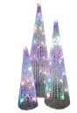 CLEAR ACRYLIC CONES WITH LED LIGHTS SET 3 PIECE