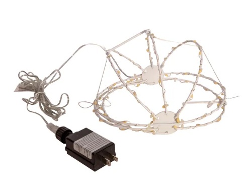 8´´WARM WHT LED FOLDBL METAL SPHERE