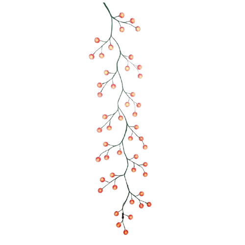 6´GRN GRLND W/48L RED LED+RED BALLS