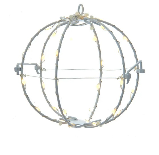 6´´WARM WHT LED FOLDBL METAL SPHERE