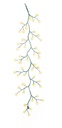 6´ 48-LIGHT WHITE COTTON BALLS WITH WARM WHITE LED LIGHTS GREEN VINE GARLAND 