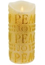 8"GOLD CANDLE W/FLICKER FLAME EFFECT. 