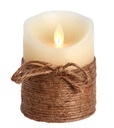 4"LED ROPE FLICKER FLAME IVORY CANDLE W/ROPE. 